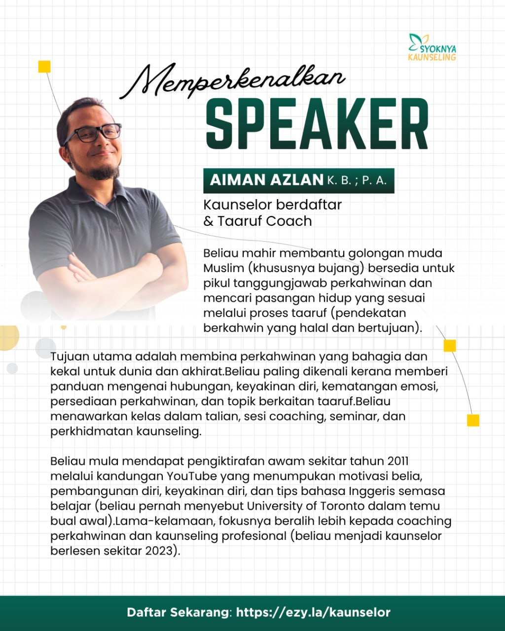 Maklumat Penceramah Aiman Azlan